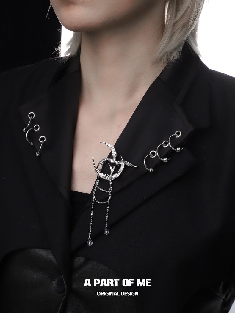Stray Birds 18K Platinum Plating Swallow Brooch