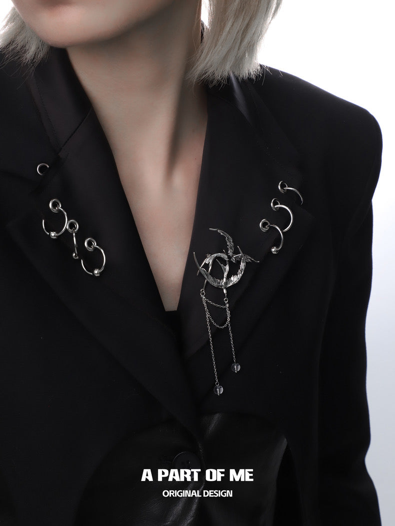 Stray Birds 18K Platinum Plating Swallow Brooch