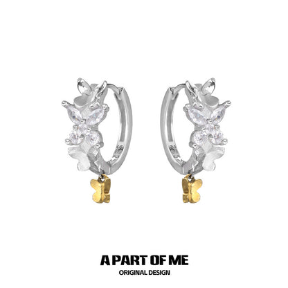 Flutter Essence 18K Platinum Plating Huggies Earrings B