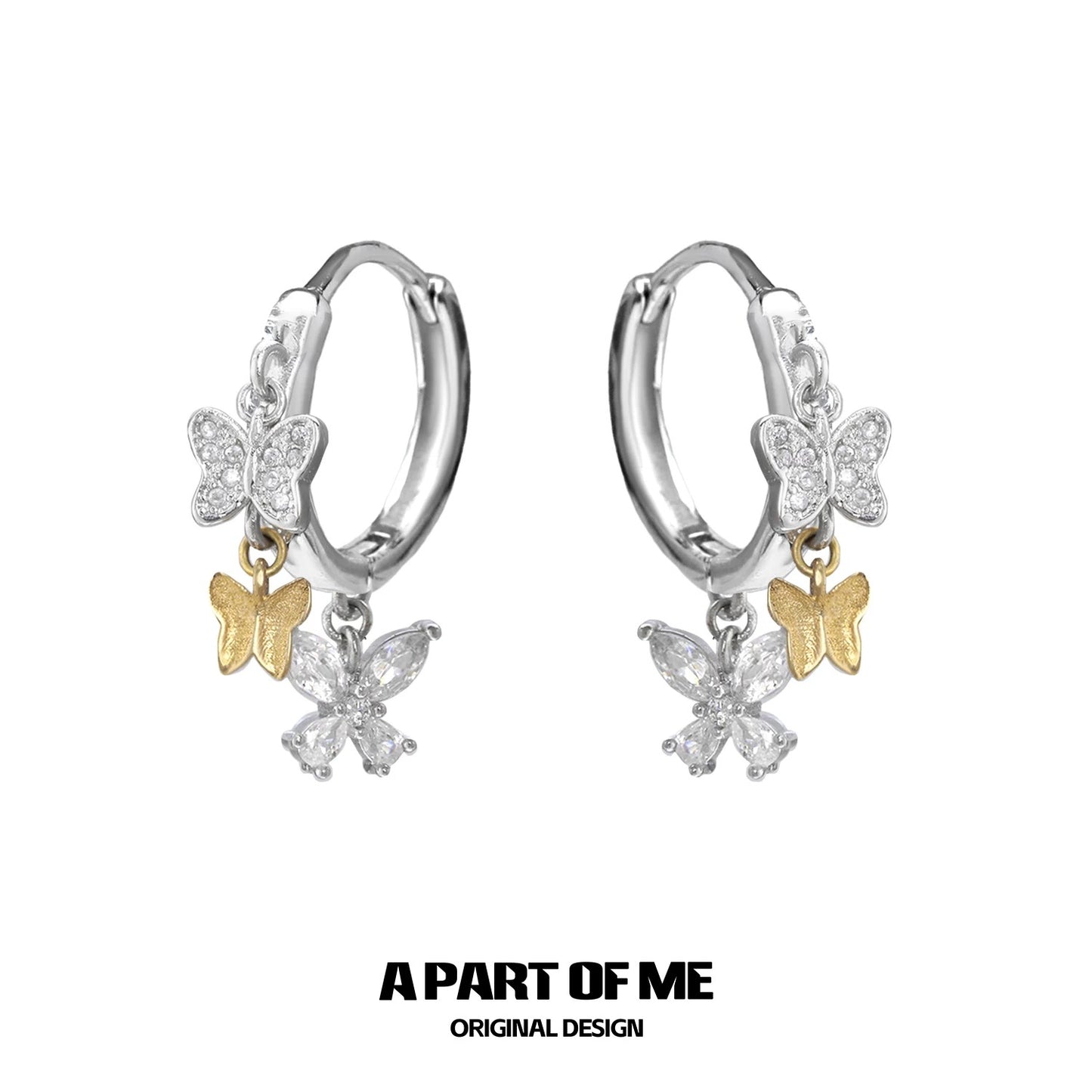 Flutter Essence 18K Platinum Plating Huggies Earrings A