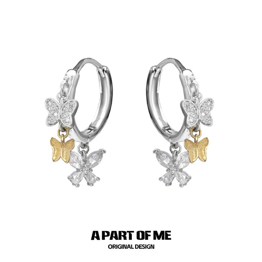 Flutter Essence 18K Platinum Plating Huggies Earrings A