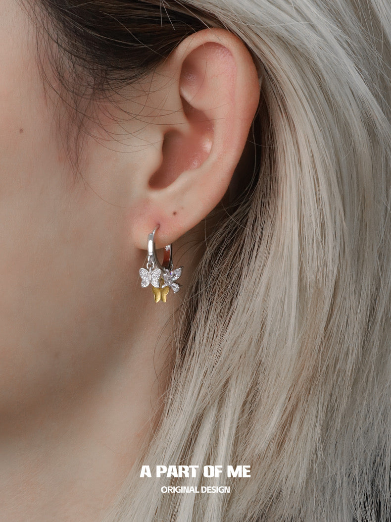 Flutter Essence 18K Platinum Plating Huggies Earrings A