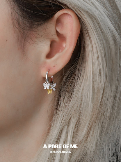 Flutter Essence 18K Platinum Plating Huggies Earrings A