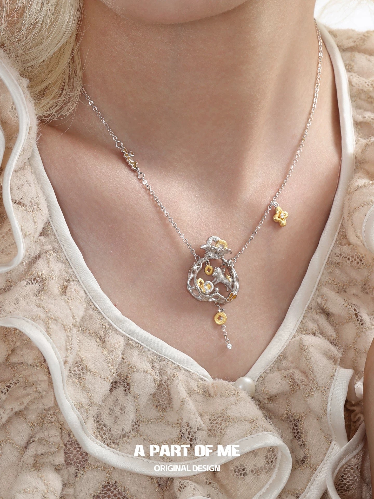 Year of the Horse 18K Platinum Plating Money Bag Necklace