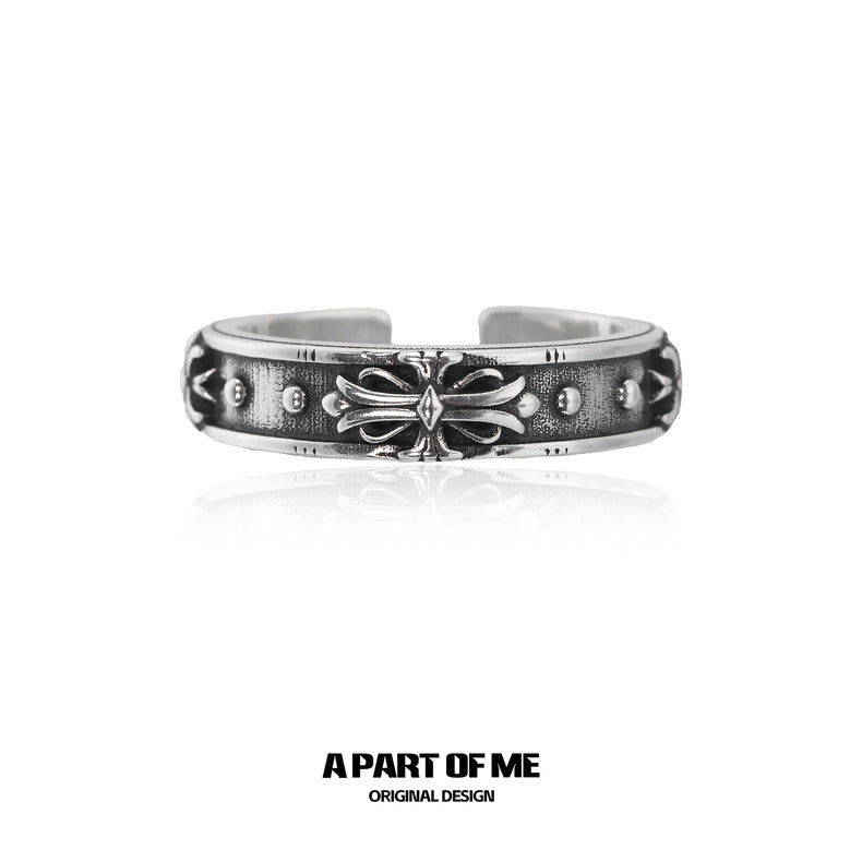 Iris S925 Sterling Silver Retro Couple Rings