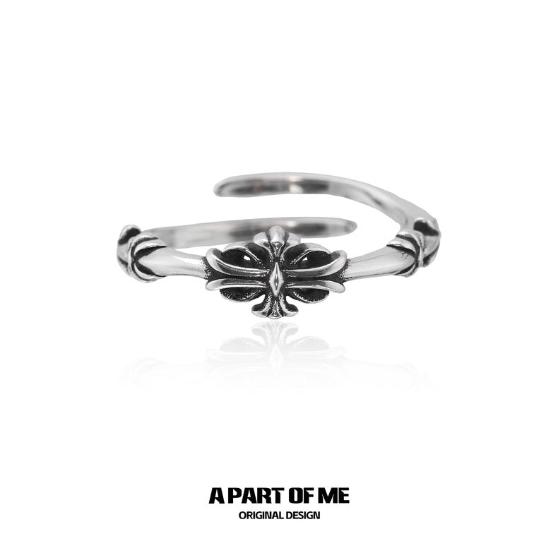 Iris S925 Sterling Silver Retro Couple Rings