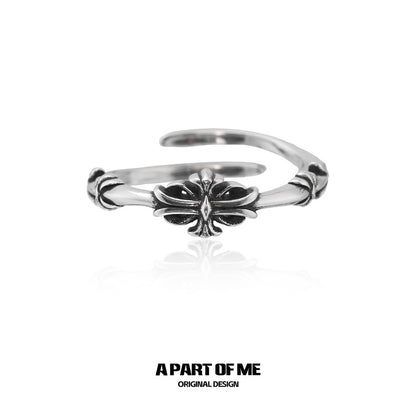 Iris S925 Sterling Silver Retro Couple Rings