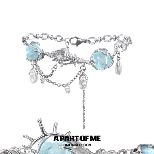 Secret of the Sea 18K Platinum Plating Blue Fluorite Bracelet