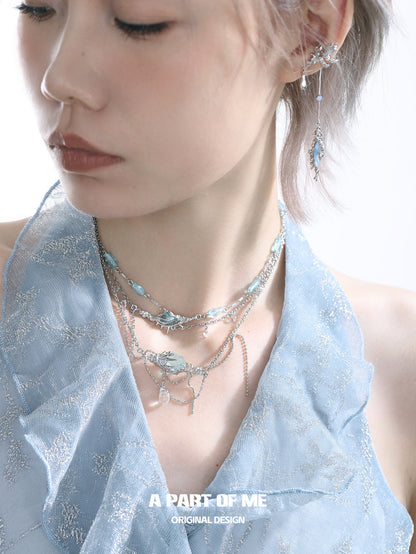 Secret of the Sea 18K Platinum Plating Dangle Ear Cuffs