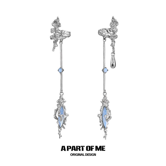 Secret of the Sea 18K Platinum Plating Dangle Ear Cuffs