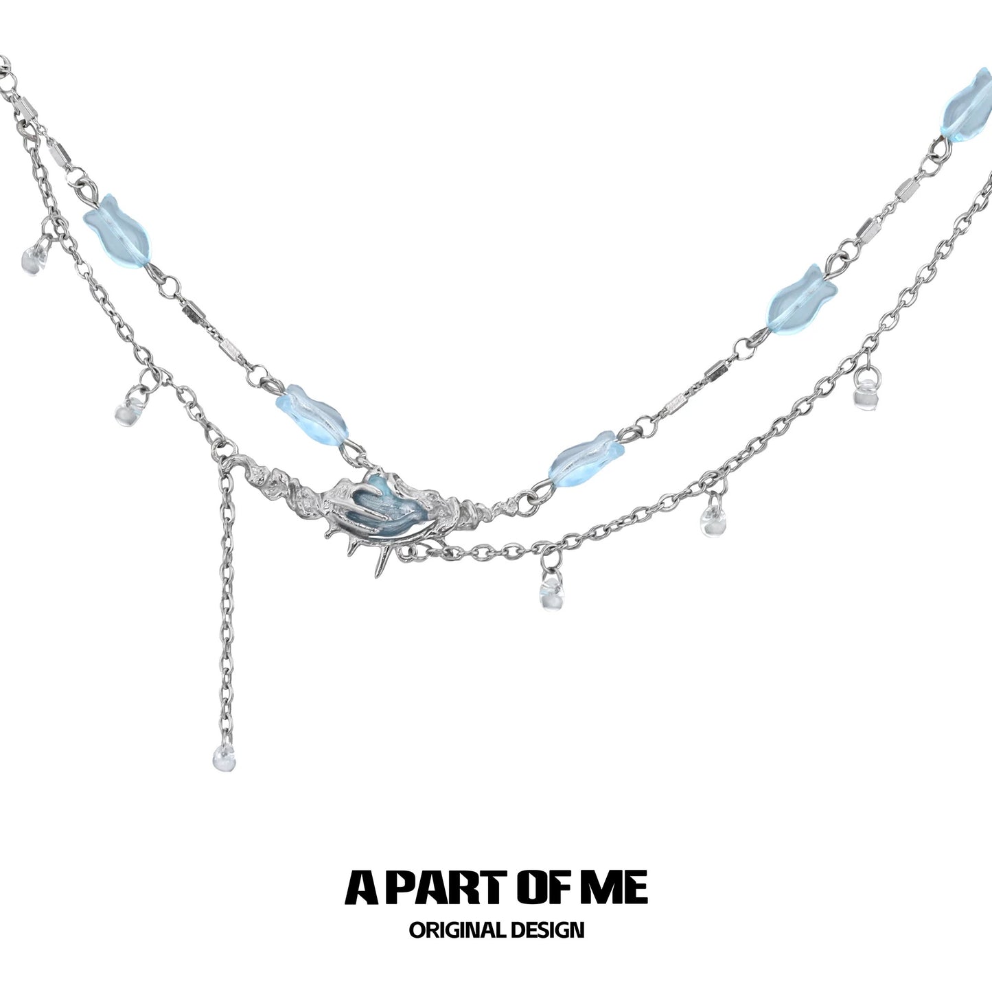 Secret of the Sea 18K Platinum Plating Choker & Blue Fluorite Necklace