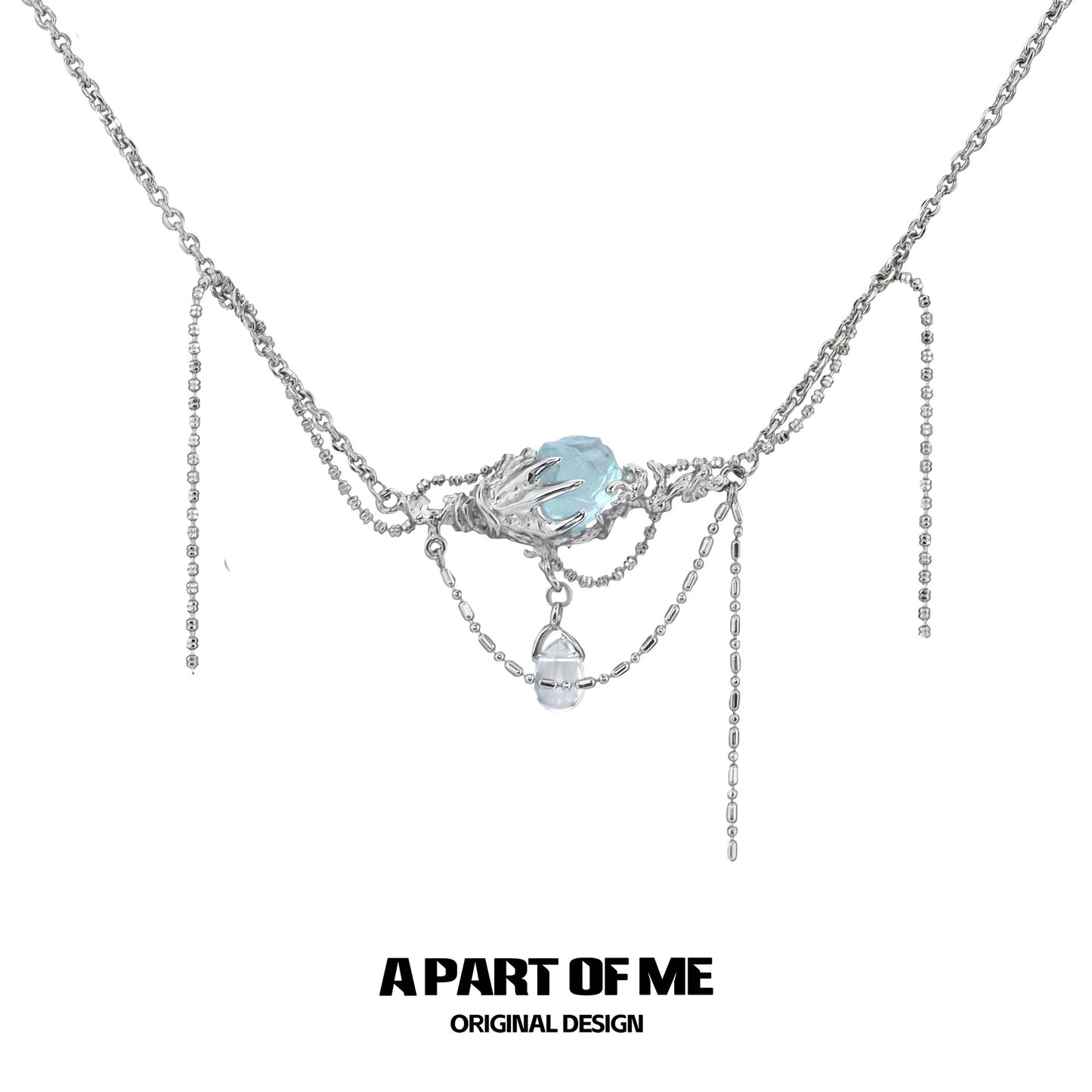Secret of the Sea 18K Platinum Plating Choker & Blue Fluorite Necklace