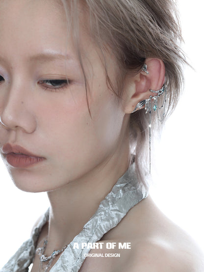 Mermaid Tale 18k Platinum Plating Fishtail Ear Wraps