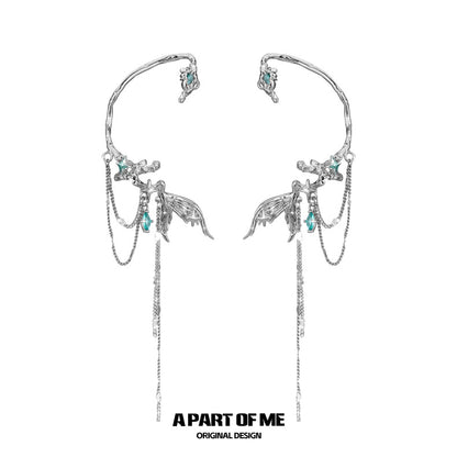 Mermaid Tale 18k Platinum Plating Fishtail Ear Wraps