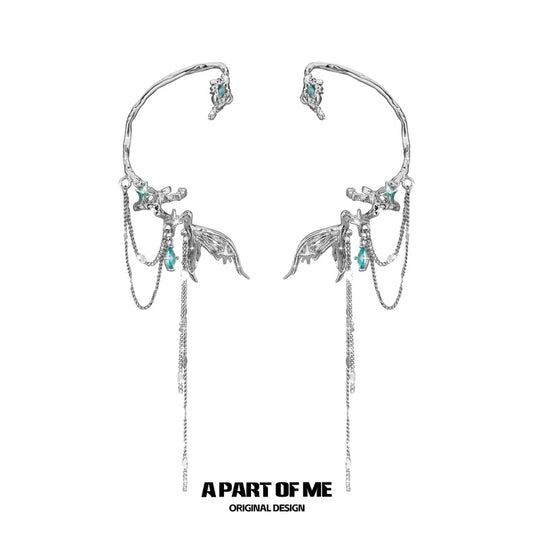 Mermaid Tale 18k Platinum Plating Fishtail Ear Wraps