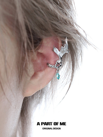 Mermaid Tale 18K Platinum Plating Fishtail Ear Cuffs