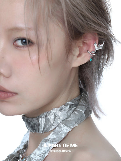 Mermaid Tale 18K Platinum Plating Fishtail Ear Cuffs