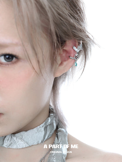 Mermaid Tale 18K Platinum Plating Fishtail Ear Cuffs