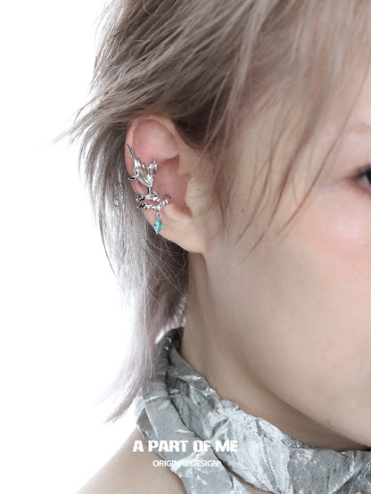 Mermaid Tale 18K Platinum Plating Fishtail Ear Cuffs