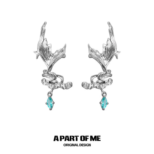 Mermaid Tale 18K Platinum Plating Fishtail Ear Cuffs