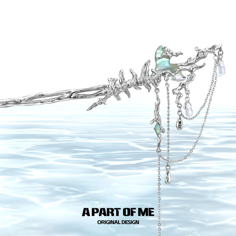 Mermaid Tale 18k Platinum Plating Fishbone Hairpin