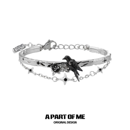 Crow Collection (Sylus's Version) 18K Platinum/Black Gold Plated Double Layered Bracelet