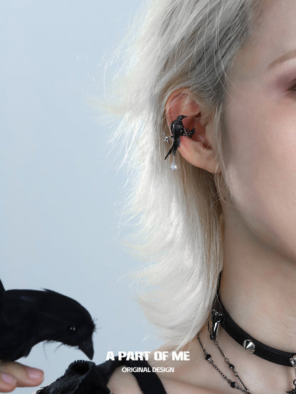 Crow Collection (Sylus's Version) 18K Black Gold Plated Earcuffs