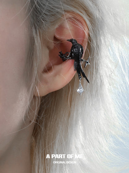 Crow Collection (Sylus's Version) 18K Black Gold Plated Earcuffs