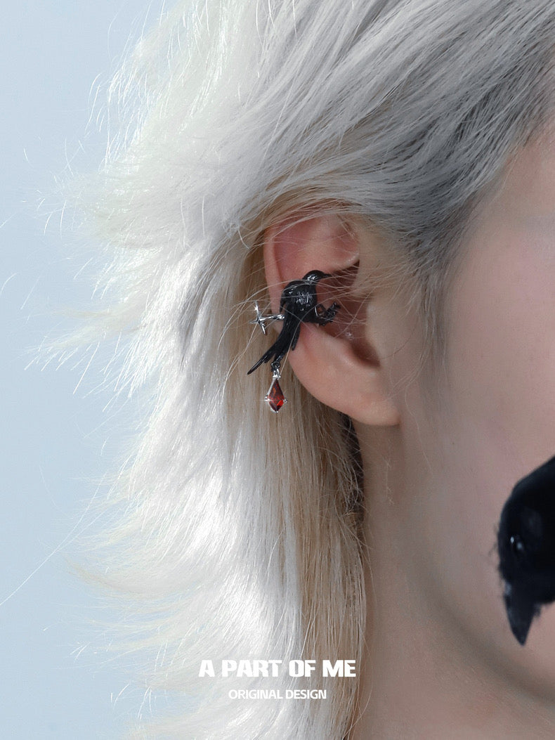 Crow Collection (Sylus's Version) 18K Black Gold Plated Earcuffs