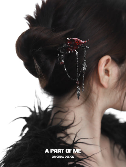Crow Collection (Sylus's Version) 18K Black Gold Plated Feather Hairpin