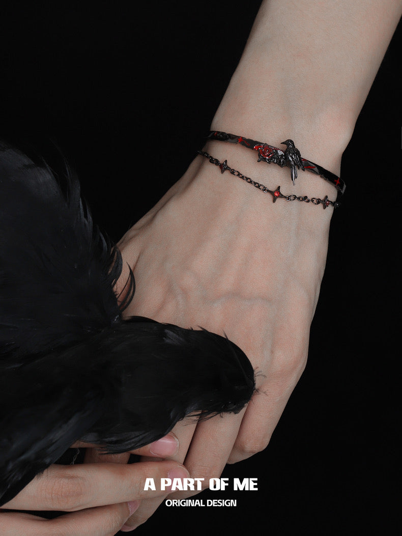 Crow Collection (Sylus's Version) 18K Platinum/Black Gold Plated Double Layered Bracelet