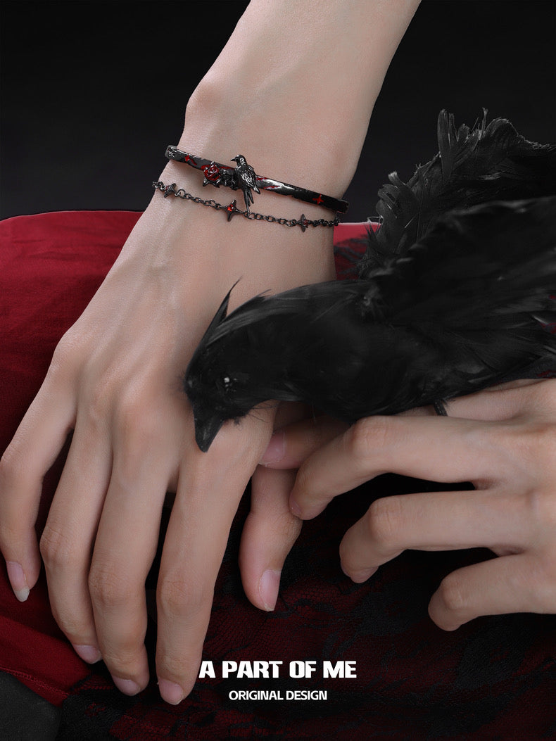Crow Collection (Sylus's Version) 18K Platinum/Black Gold Plated Double Layered Bracelet