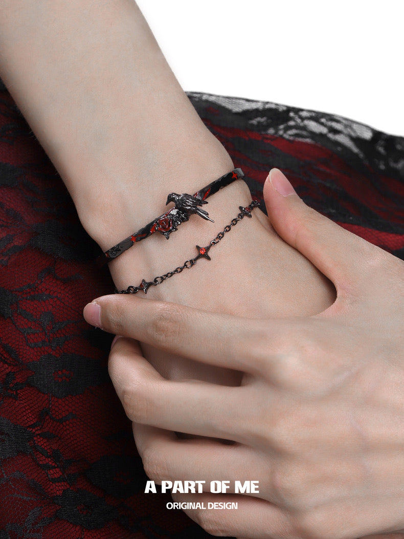 Crow Collection (Sylus's Version) 18K Platinum/Black Gold Plated Double Layered Bracelet