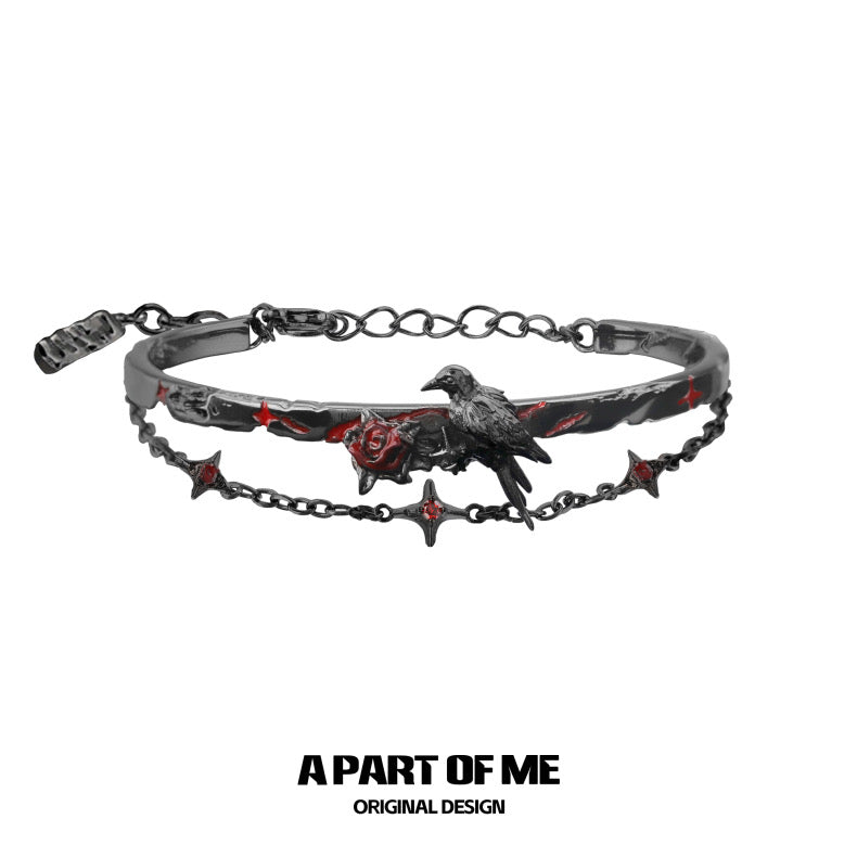 Crow Collection (Sylus's Version) 18K Platinum/Black Gold Plated Double Layered Bracelet
