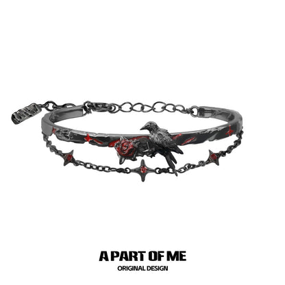 Crow Collection (Sylus's Version) 18K Platinum/Black Gold Plated Double Layered Bracelet