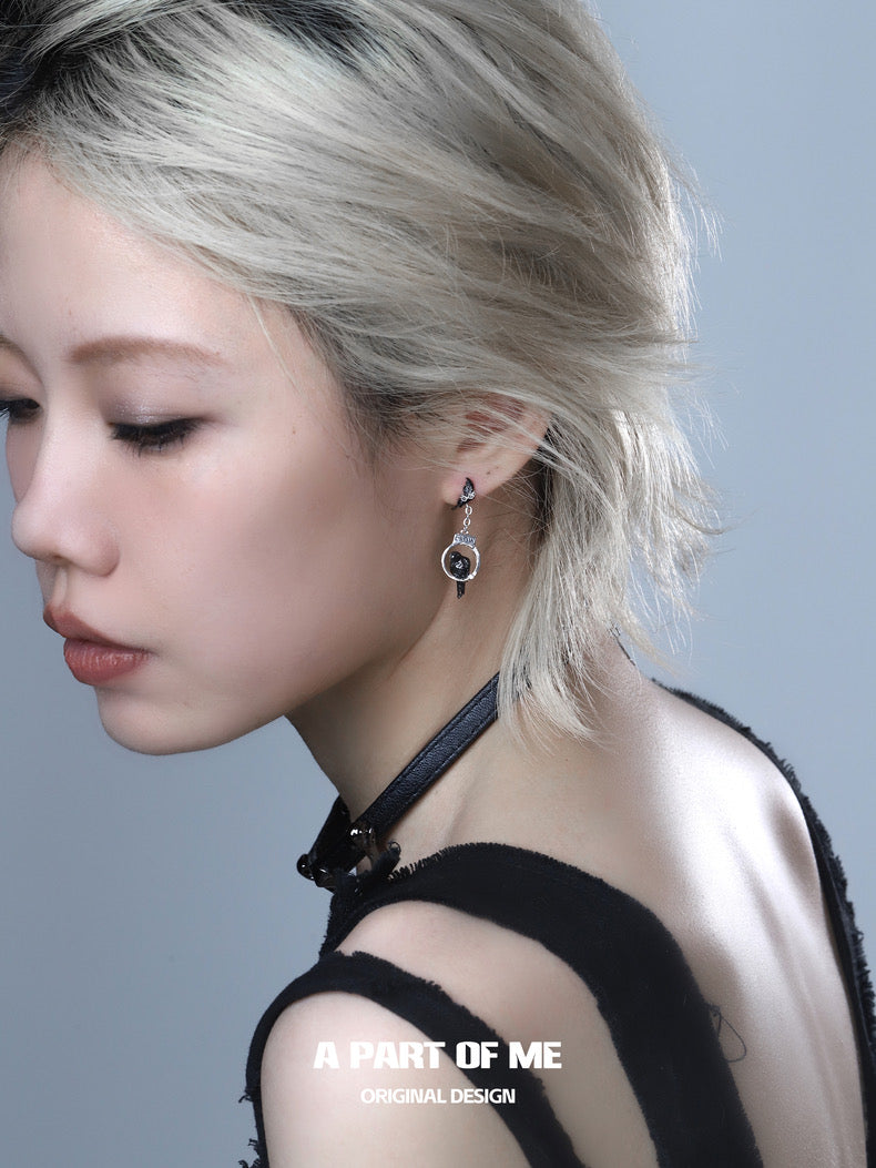 Crow Collection (Sylus's Version) 18K Black Gold Plated Handcuff Earrings