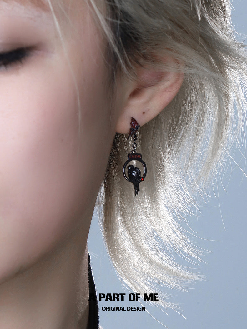 Crow Collection (Sylus's Version) 18K Black Gold Plated Handcuff Earrings