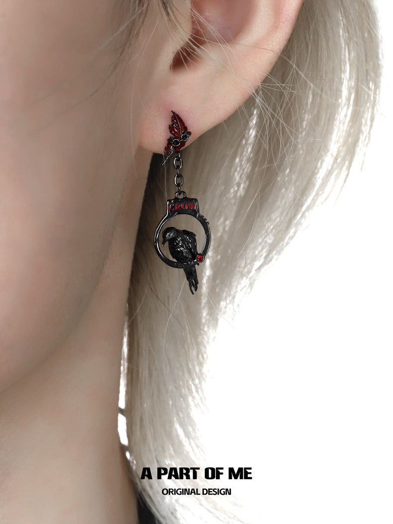 Crow Collection (Sylus's Version) 18K Black Gold Plated Handcuff Earrings