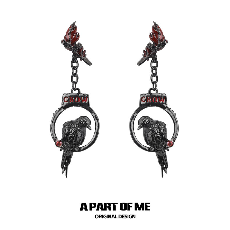 Crow Collection (Sylus's Version) 18K Black Gold Plated Handcuff Earrings