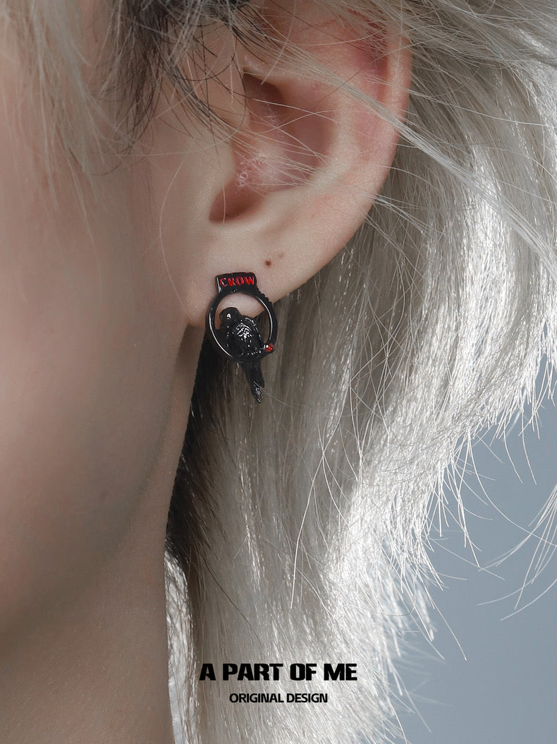 Crow Collection (Sylus's Version) 18K Black Gold Plated Handcuff Earrings