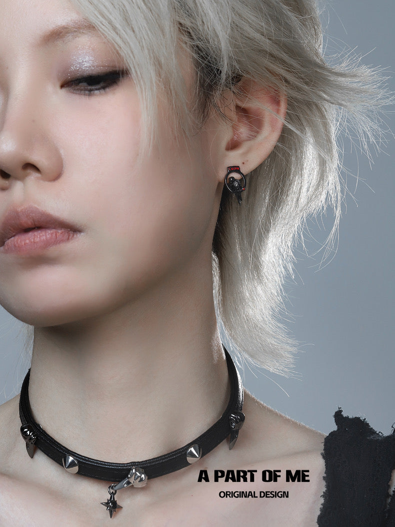 Crow Collection (Sylus's Version) 18K Black Gold Plated Handcuff Earrings