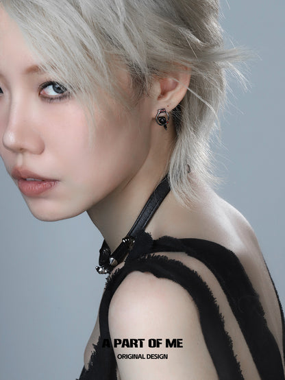 Crow Collection (Sylus's Version) 18K Black Gold Plated Handcuff Earrings