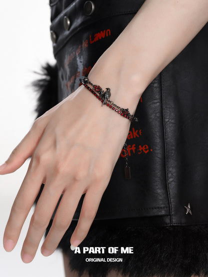 Crow Collection (Sylus's Version) Black Gold Plated Doule Layered Tennis Bracelet