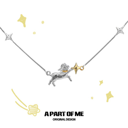 Goodnight Collection S925 Sterling Silver Lamb & Star Necklace