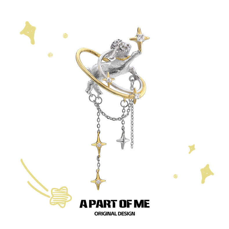 Goodnight Collection 18K Platinum Plating Lamb & Star Brooch