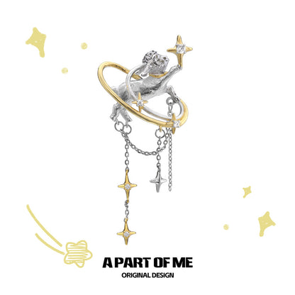 Goodnight Collection 18K Platinum Plating Lamb & Star Brooch